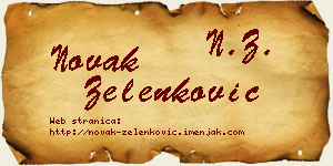 Novak Zelenković vizit kartica